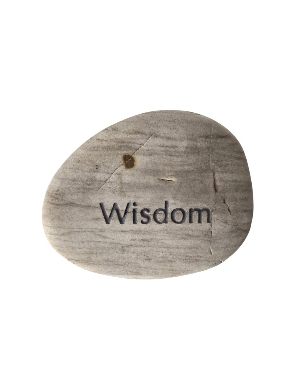 Wisdom Gray Natural Stone Rock Pebble Inspirational Decor Paperweight 4”